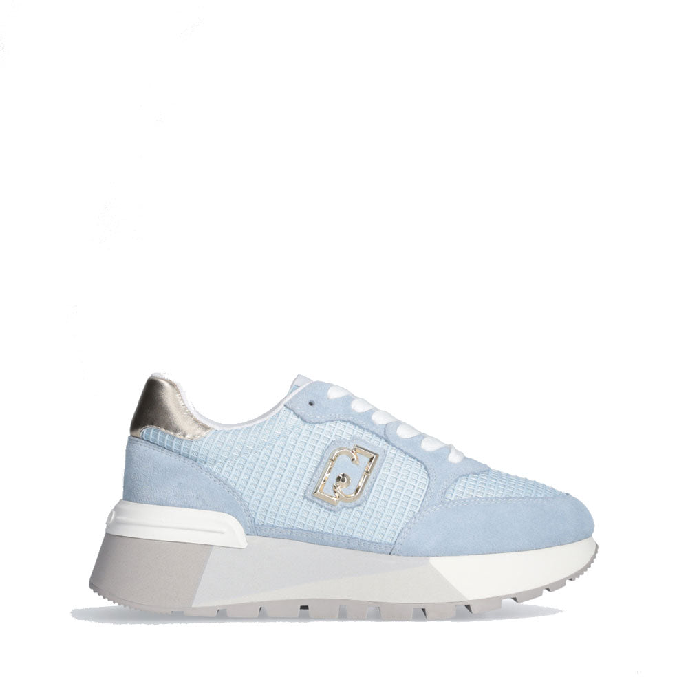 Scarpe Donna LIU JO Amazing 25 Sneakers Platform in Suede e Mesh Azzurro