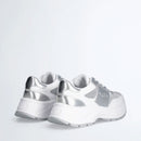 Sneakers Running LIU JO Eva 20 in Pelle Bianca e Lurex Argento