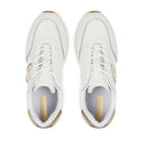 LIU JO Dreamy 08
Plateau-Sneaker aus elfenbeinfarbenem Leder mit goldlaminierten Einsätzen