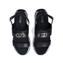 LIU JO Maxi Wonder Sandal 30 
Damen Sandalen aus schwarzem Leder