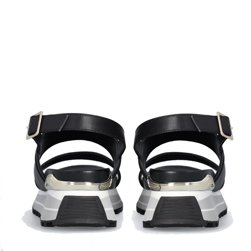 LIU JO Maxi Wonder Sandal 30 
Damen Sandalen aus schwarzem Leder