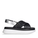 Sandali Platform LIU JO Dreamy Sandal 02 Nero con Inserti Metallizzati Silver