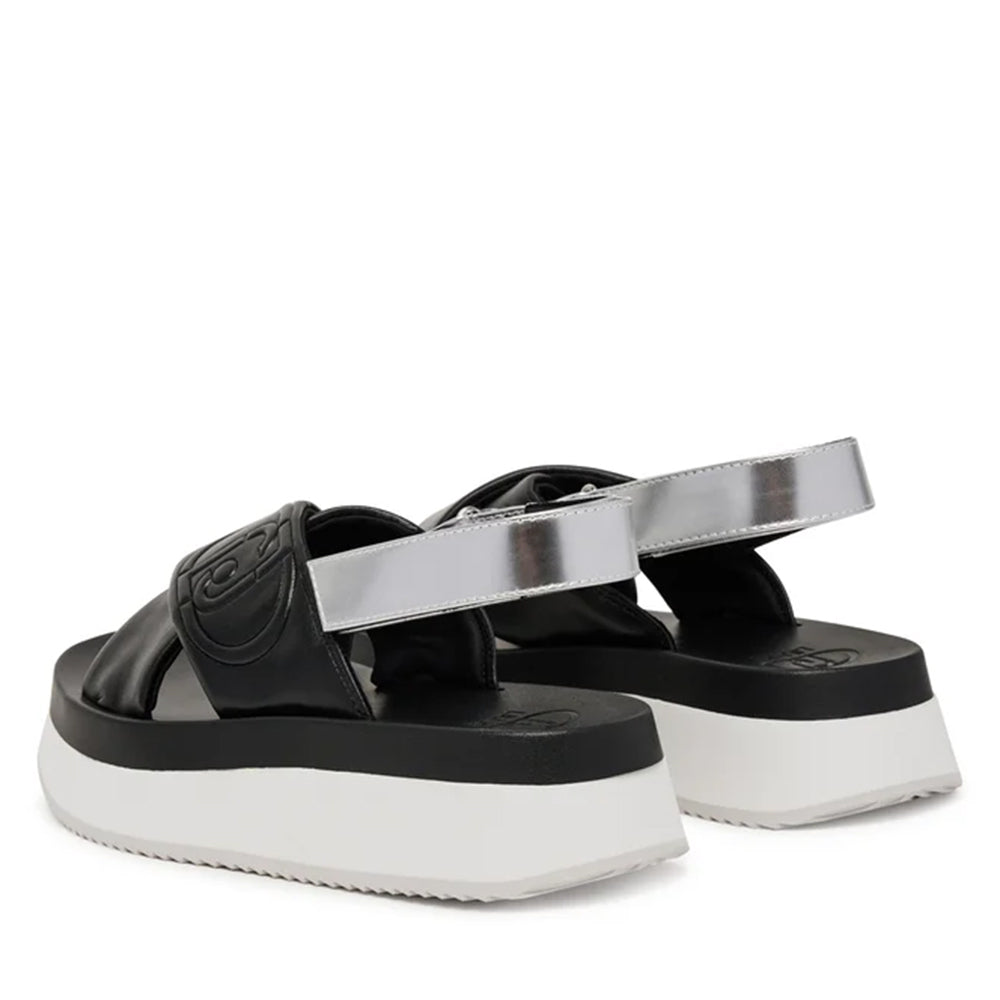 Sandali Platform LIU JO Dreamy Sandal 02 Nero con Inserti Metallizzati Silver