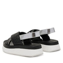 Sandali Platform LIU JO Dreamy Sandal 02 Nero con Inserti Metallizzati Silver