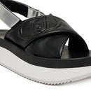 Sandali Platform LIU JO Dreamy Sandal 02 Nero con Inserti Metallizzati Silver