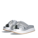 LIU JO Dreamy Sandal 05 
Plateau Slipper mit Nieten in Juwelen-Silber-Laminat-Effekt