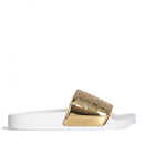 LIU JO Kos 18 Damen-Gummi-Slipper mit laminiertem Band in Hellgold