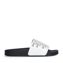 LIU JO Damen-Slipper aus Gummi mit Logoband Kos 18, Weiß und Schwarz