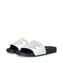 LIU JO Damen-Slipper aus Gummi mit Logoband Kos 18, Weiß und Schwarz