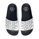 LIU JO Damen-Slipper aus Gummi mit Logoband Kos 18, Weiß und Schwarz