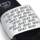 LIU JO Damen-Slipper aus Gummi mit Logoband Kos 18, Weiß und Schwarz