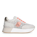 Sneakers Platform LIU JO Dreamy 11 in Suede Traforato con Inserti Laminati colore Purity