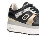 Sneakers Super Platform Donna LIU JO Maxi Wonder Plus 02 Bis in Pelle Traforata Nera