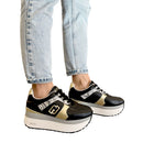 Sneakers Super Platform Donna LIU JO Maxi Wonder Plus 02 Bis in Pelle Traforata Nera