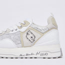 Sneakers Platform Donna LIU JO Maxi Wonder 01 in Pelle e Mesh Bianco con Paillettes