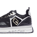 Sneakers Platform Donna LIU JO Maxi Wonder 01 in Pelle e Mesh Nero con Paillettes