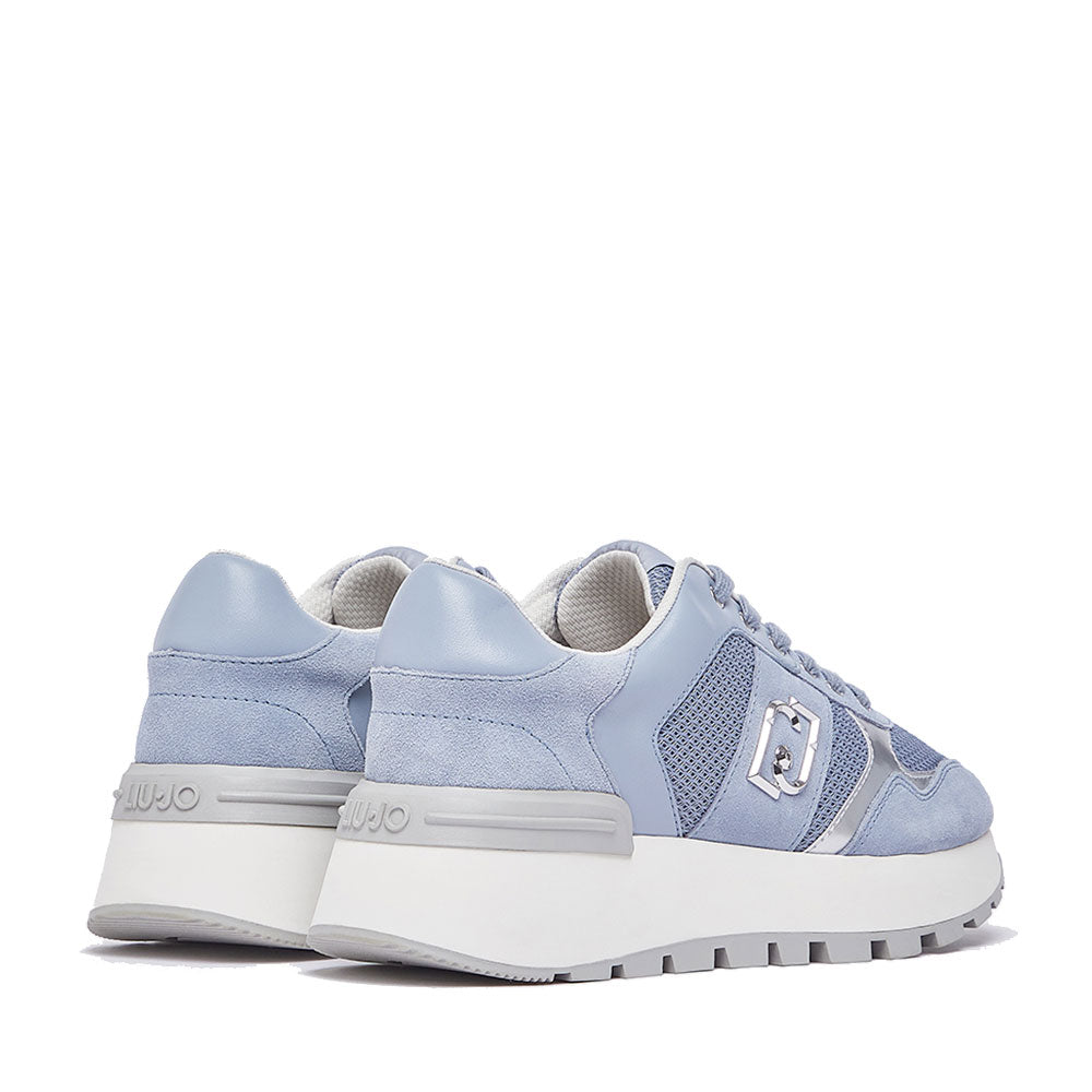 Sneakers Platform Donna LIU JO Amazing 43 Bis in Suede e Mesh Azzurro