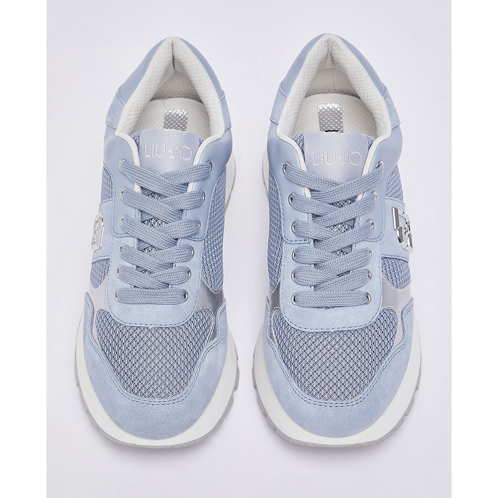 Sneakers Platform Donna LIU JO Amazing 43 Bis in Suede e Mesh Azzurro