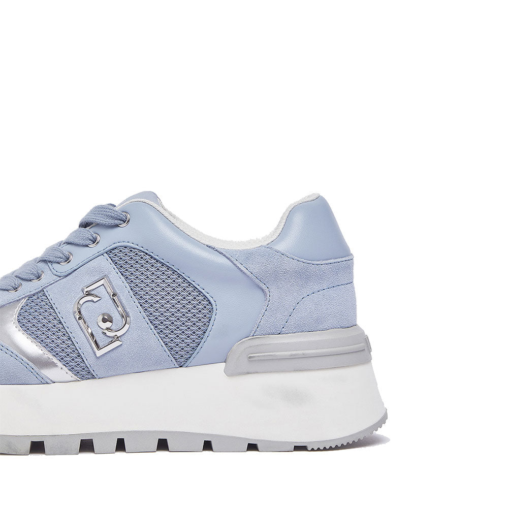 Sneakers Platform Donna LIU JO Amazing 43 Bis in Suede e Mesh Azzurro