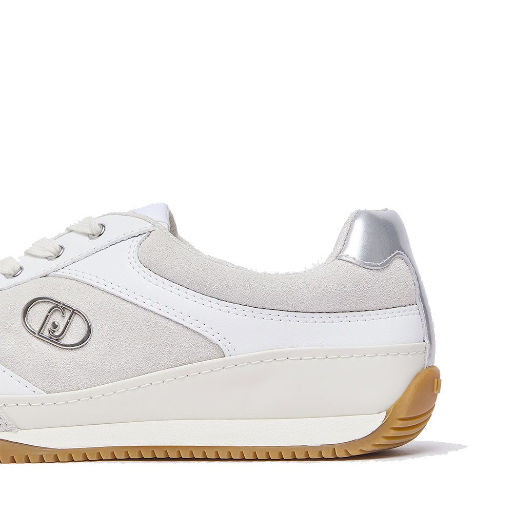 Sneakers Donna LIU JO Lewis 01 in Suede e Pelle Bianca