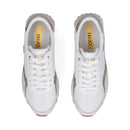 Sneakers Donna LIU JO Evelyn 915 in Microfibra Perforata Bianca con Inserto Glitter Oro