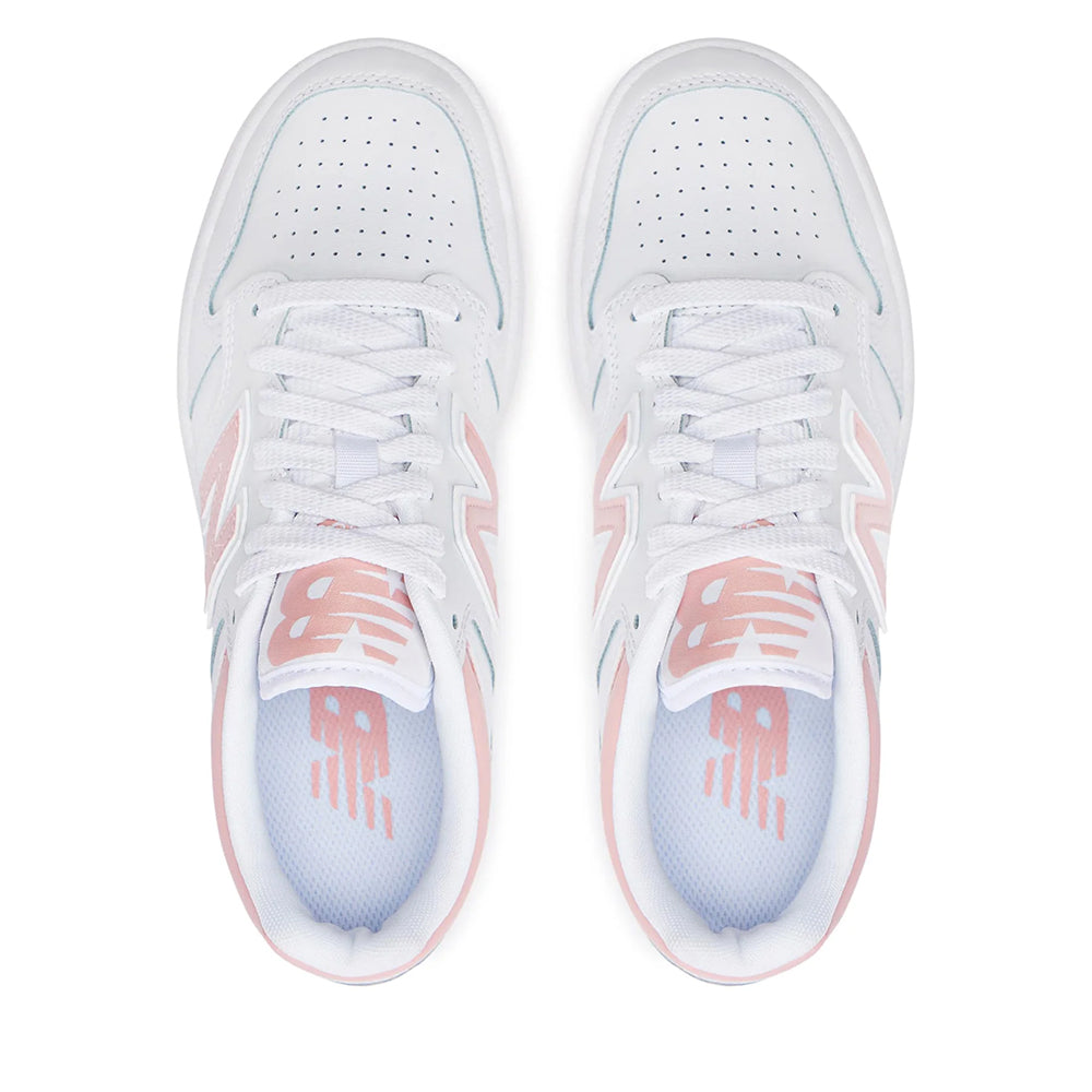 Scarpe Donna NEW BALANCE Sneakers 480 in Pelle colore White e Pink