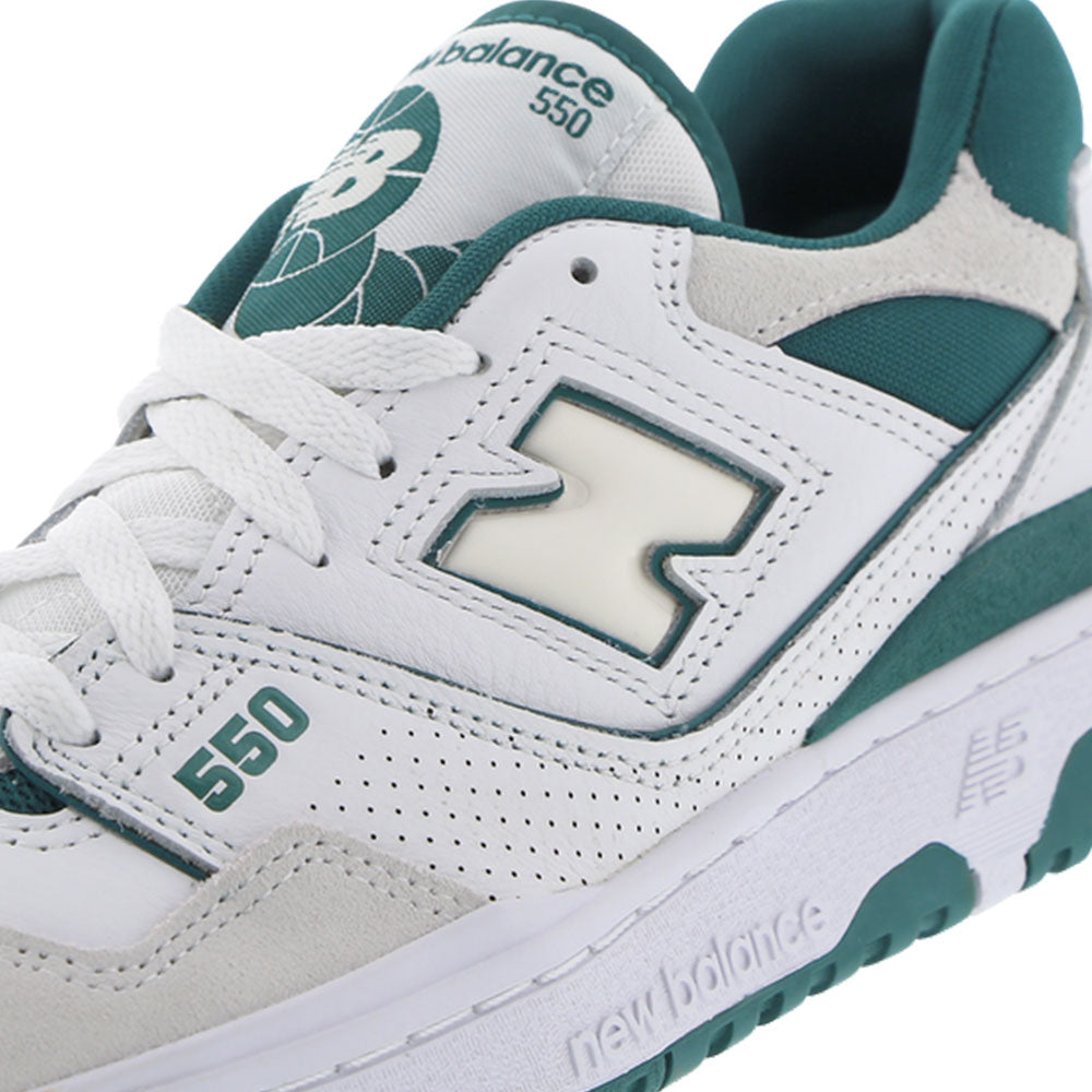 Scarpe Unisex NEW BALANCE Sneakers 550 in Pelle colore White Vintage e Teal