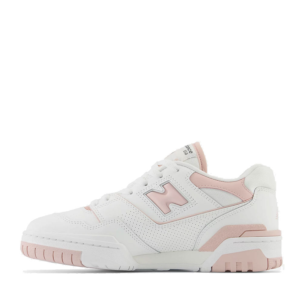 Scarpe Donna NEW BALANCE Sneakers 550 in Pelle colore White e Pink Sand