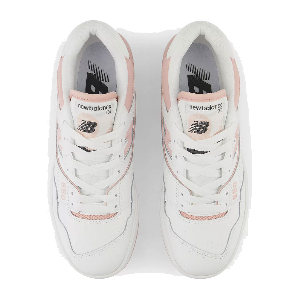 Scarpe Donna NEW BALANCE Sneakers 550 in Pelle colore White e Pink Sand