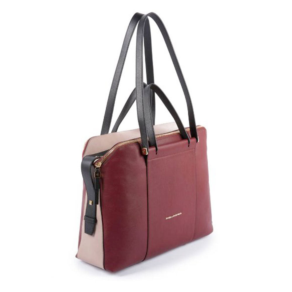 Borsa Donna da Lavoro PIQUADRO linea Circle in Pelle Bordeaux - Rosa - BD4574W92