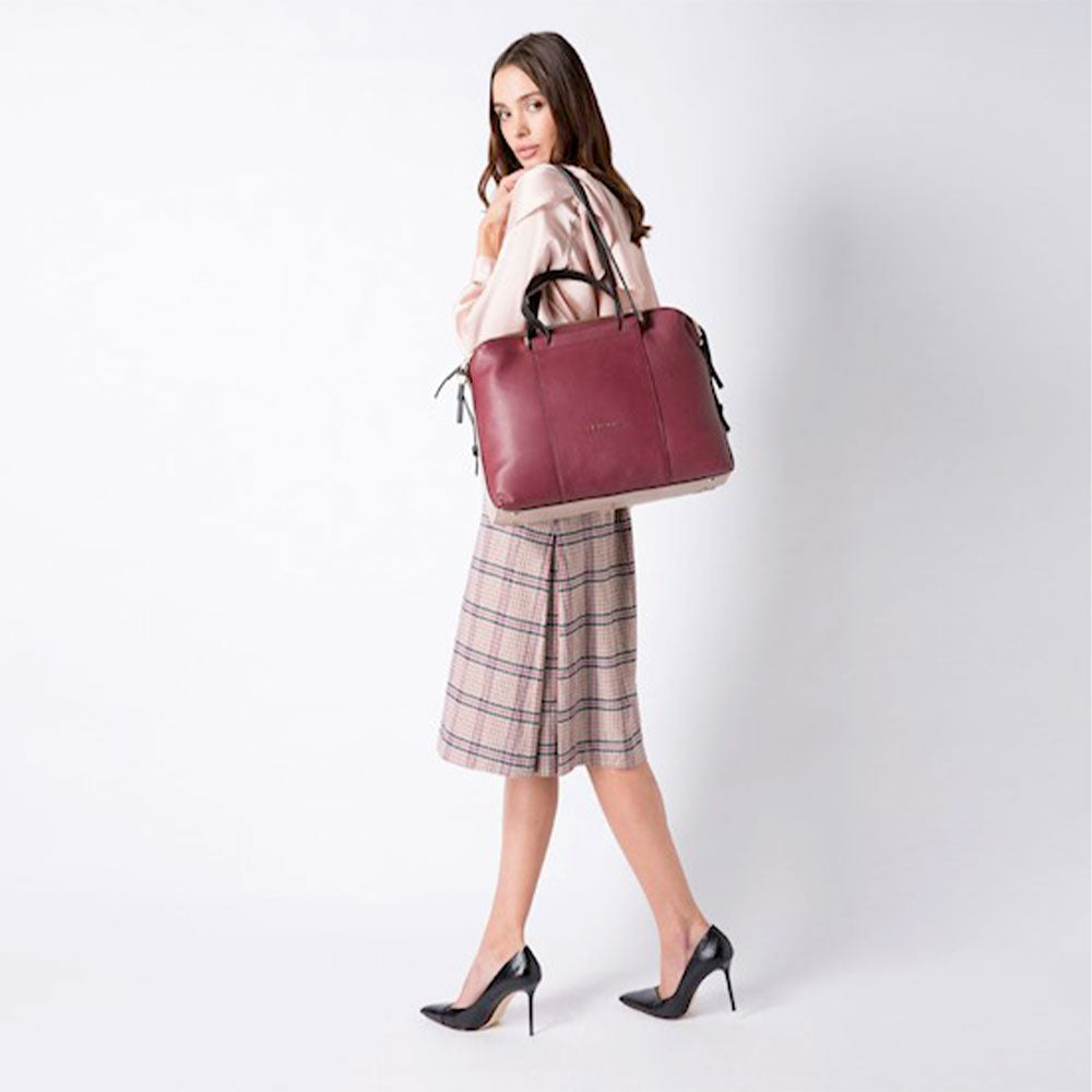 Borsa Donna da Lavoro PIQUADRO linea Circle in Pelle Bordeaux - Rosa - BD4574W92