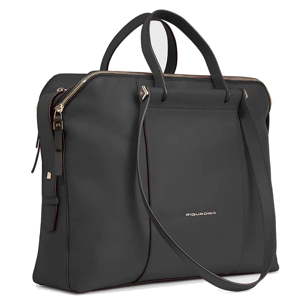 Borsa Donna da Lavoro PIQUADRO linea Circle in Pelle Nera - BD4574W92