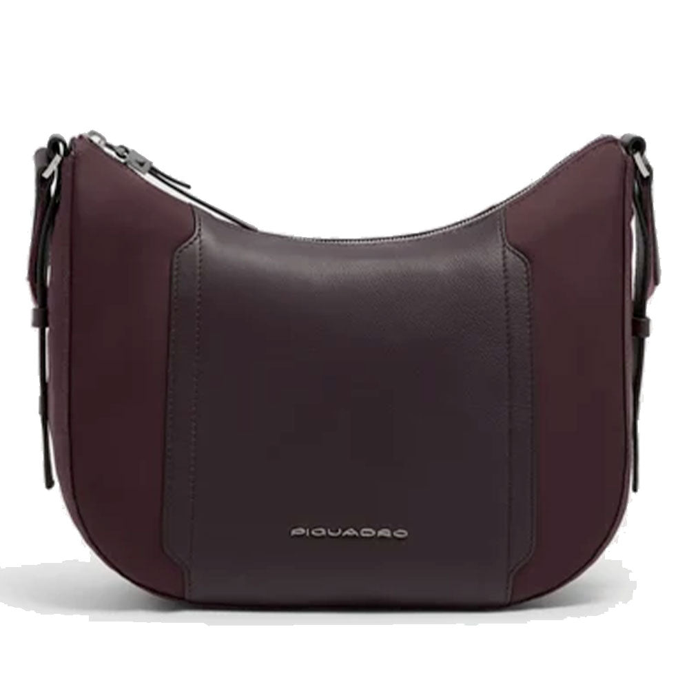 Borsa Donna a Tracolla PIQUADRO linea Circle in Tessuto Riciclato e Pelle Bordeaux Scuro- BD6657W92T