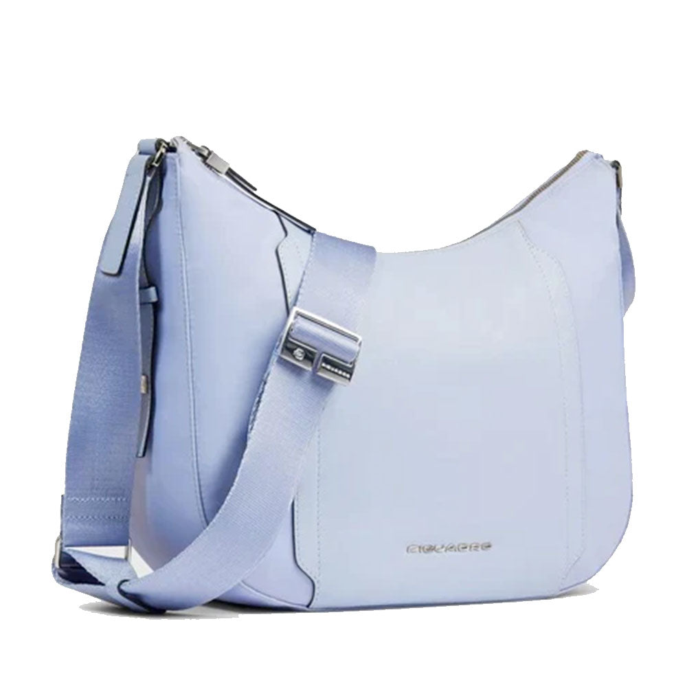 Borsa Donna a Tracolla PIQUADRO linea Circle in Tessuto Riciclato e Pelle Indaco- BD6657W92T
