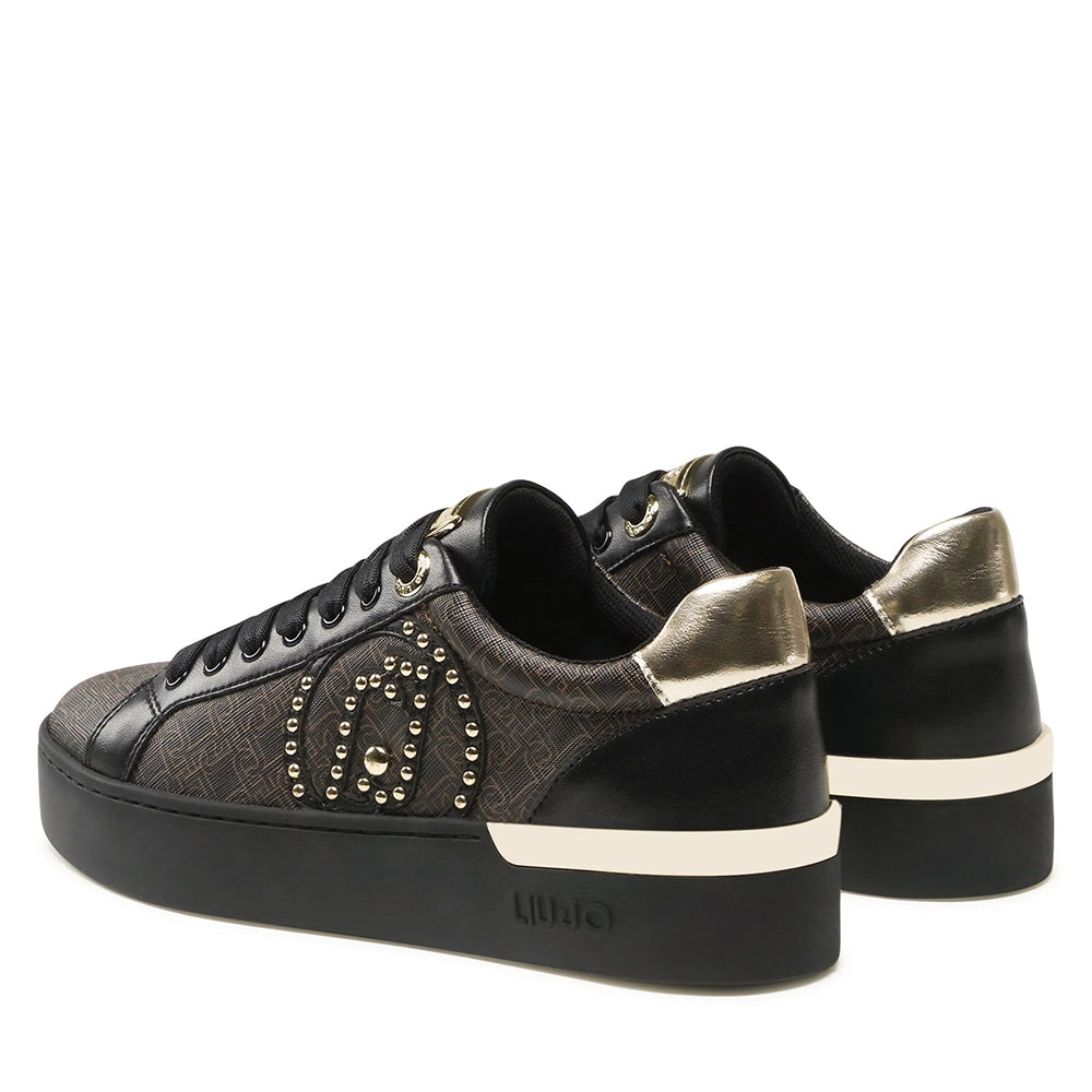 Scarpe Donna Liu-Jo Sneaker Silvia in Ecopelle Nero/Brown D21LJ05