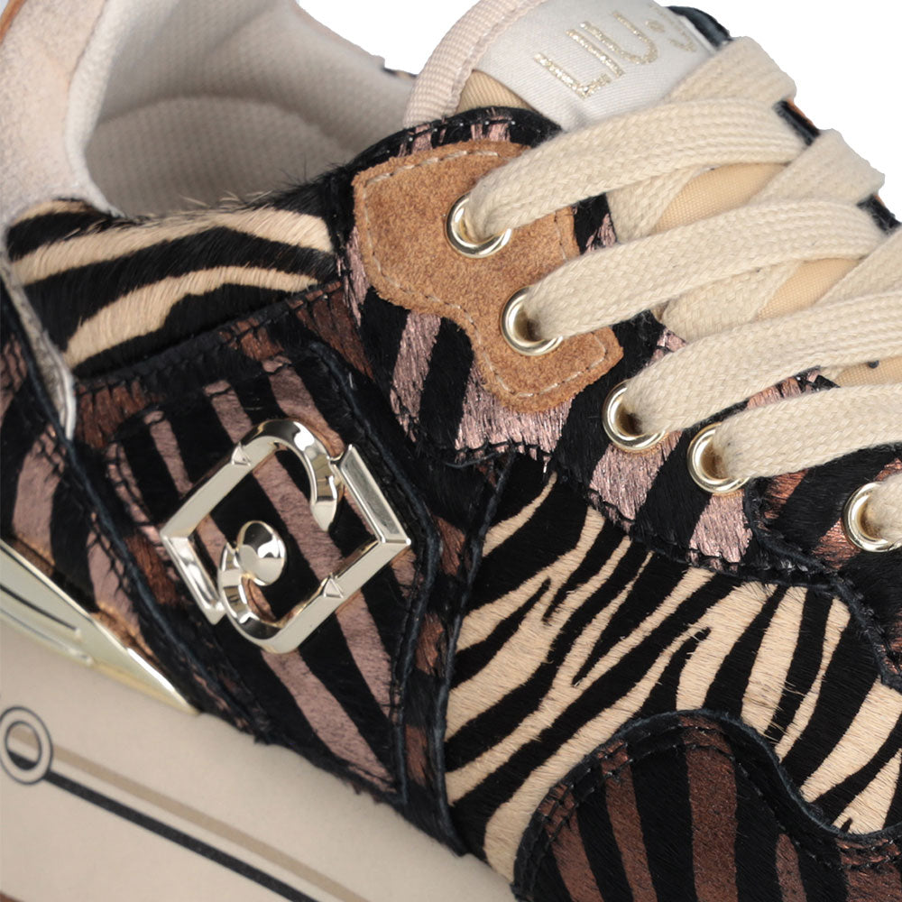 Sneakers Platform LIU JO Maxi Wonder 01 in Pelle Effetto Pony Animalier Multicolor