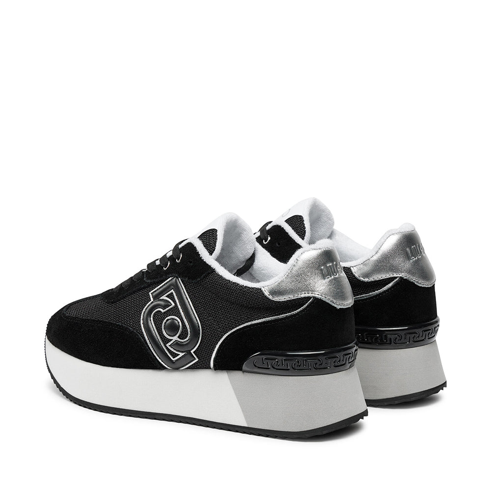 Sneakers Platform Donna LIU JO Dreamy 02 in Brighty Mesh Black Silver