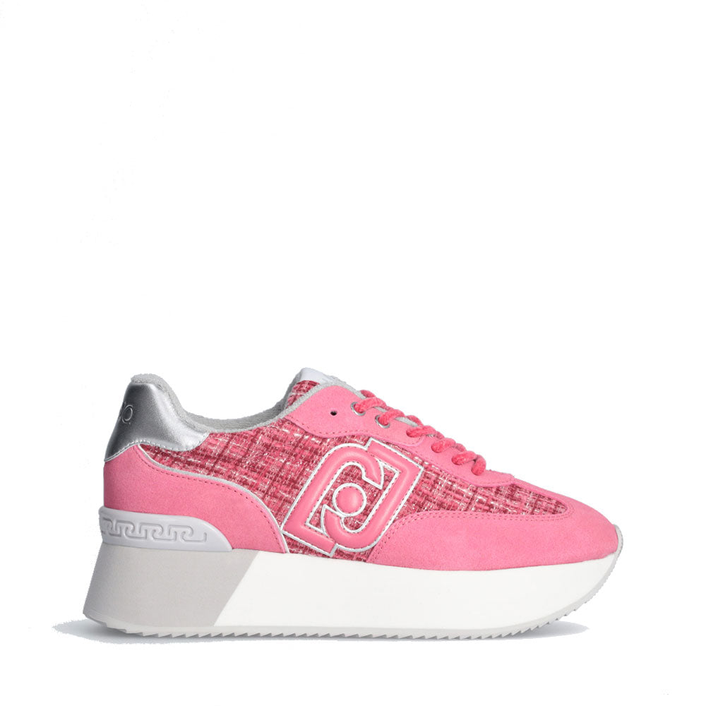 Sneakers Platform Donna LIU JO Dreamy 02 in Suede e Tweed Rosa