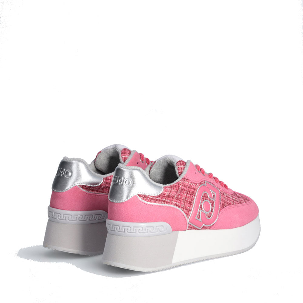 Sneakers Platform Donna LIU JO Dreamy 02 in Suede e Tweed Rosa