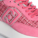 Sneakers Platform Donna LIU JO Dreamy 02 in Suede e Tweed Rosa