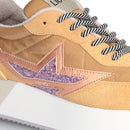 Sneakers Platform Donna LIU JO Dreamy 03 in Suede Nylon e Glitter colore Orange Caramel Violet