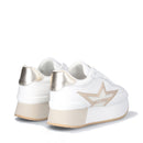 Sneakers Platform Donna LIU JO Dreamy 03 in Pelle e Suede e Glitter colore White Gold