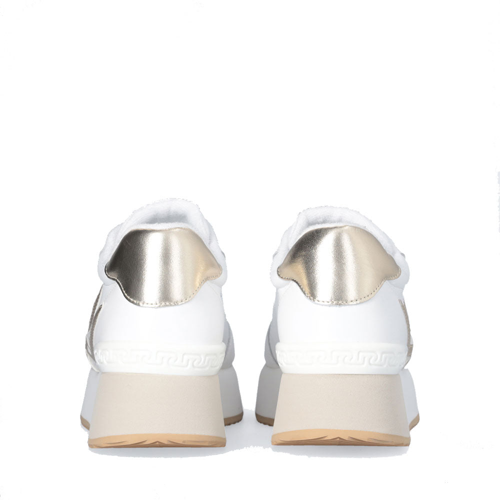 Sneakers Platform Donna LIU JO Dreamy 03 in Pelle e Suede e Glitter colore White Gold