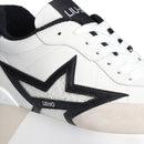 Sneakers Platform Donna LIU JO Dreamy 03 in Pelle e Suede e Glitter colore White Black