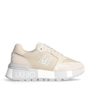 Sneakers Platform LIU JO Amazing 25 in Suede e Mesh Metallizzato Beige