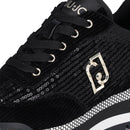 Sneakers Platform LIU JO Amazing 23 in Velluto Nero con Paillettes