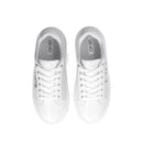 Scarpe Donna LIU JO Kylie 31 Sneakers Platform in Suede Bianco con Logo Gioiello