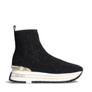 Sock Sneakers Donna LIU JO Maxi Wonder 83 in Tessuto Stretch Nero con Strass