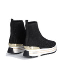 Sock Sneakers Donna LIU JO Maxi Wonder 83 in Tessuto Stretch Nero con Strass