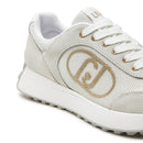 Scarpe Donna LIU JO Sneakers Running Lolo 17 in Suede e Mesh Purity White